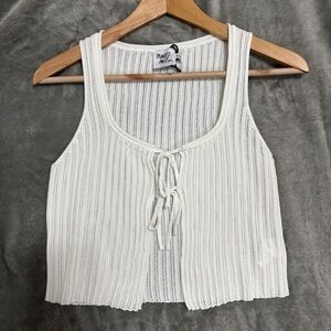 Princess Polly Front Tie Knit Crop Tank Cardigan Juniors S/M Sexy Y2K Festival